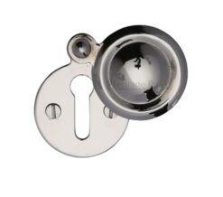 Heritage Brass Standard Round Covered Key Escutcheon, Polished Nickel