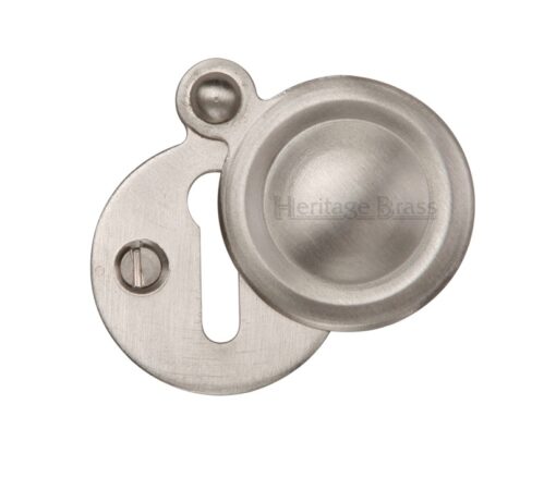 Heritage Brass Standard Round Covered Key Escutcheon, Satin Nickel