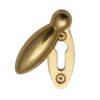 Heritage Brass Covered Oval Standard Key Escutcheon, Polished Brass