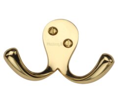 Heritage Brass Double Robe Hook (64Mm Width), Polished Brass