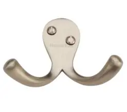 Heritage Brass Double Robe Hook (64Mm Width), Satin Nickel