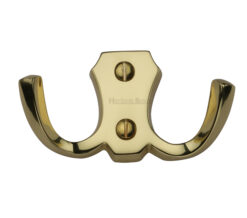 Heritage Brass Double Robe Hook (78Mm Width), Polished Brass