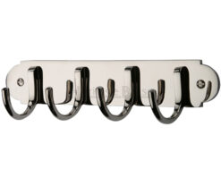 Heritage Brass Coat Hooks On Plate (223Mm Width), Polished Nickel