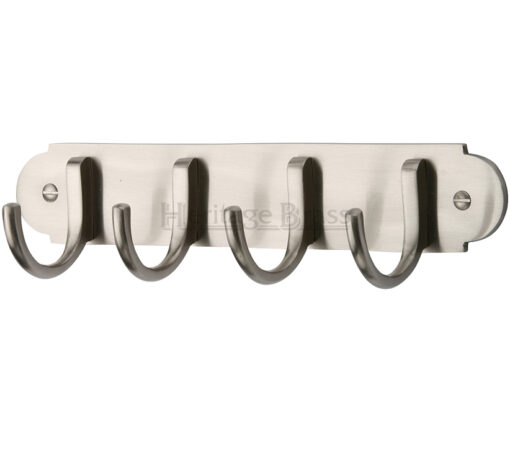 Heritage Brass Coat Hooks On Plate (223Mm Width), Satin Nickel