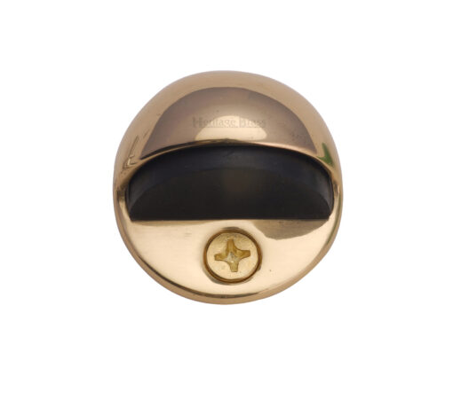 Heritage Brass Oval Floor Mounted Door Stop (47Mm Diameter), Polished Brass