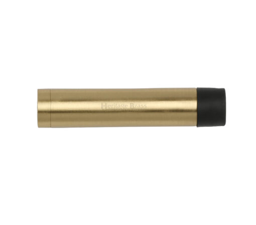 Heritage Brass Cylinder Wall Mounted Door Stop Without Rose (75Mm Or 87Mm), Satin Brass