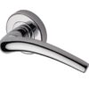 Heritage Brass Wing Polished Chrome Door Handles On Round Rose (Sold In Pairs)