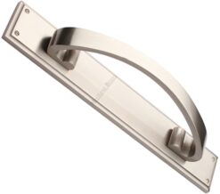 Heritage Brass Large Pull Handle On 464Mm Backplate, Satin Nickel