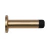 Heritage Brass Cylinder Wall Mounted Door Stop With Rose (76Mm Or 87Mm), Polished Brass