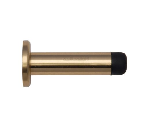 Heritage Brass Cylinder Wall Mounted Door Stop With Rose (76Mm Or 87Mm), Polished Brass