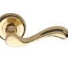 Heritage Brass Lisboa Polished Brass Door Handles On Round Rose (Sold In Pairs)