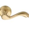 Heritage Brass Lisboa Satin Brass Door Handles On Round Rose (Sold In Pairs)