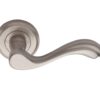 Heritage Brass Lisboa Satin Nickel Door Handles On Round Rose(Sold In Pairs)