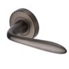 Heritage Brass Sutton Matt Bronze Door Handles On Round Rose (Sold In Pairs)