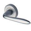 Heritage Brass Sutton Satin Chrome Door Handles On Round Rose (Sold In Pairs)