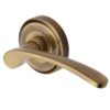 Heritage Brass Sophia Antique Brass Door Handles On Round Rose (Sold In Pairs)