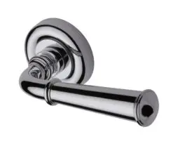 Heritage Brass Colonial Polished Chrome Door Handles On Round Rose (Sold In Pairs)