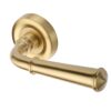 Heritage Brass Colonial Satin Brass Door Handles On Round Rose (Sold In Pairs)