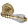 Heritage Brass Swarovski Crystal Polished Brass Door Handles On Round Rose (Sold In Pairs)