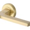 Heritage Brass Bellagio Satin Brass Door Handles On Round Rose (Sold In Pairs)