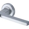 Heritage Brass Bellagio Satin Chrome Door Handles On Round Rose (Sold In Pairs)