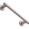 Heritage Brass Pull Handle On Rose, Satin Nickel -