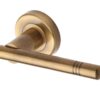 Heritage Brass Alicia Antique Brass Door Handles On Round Rose