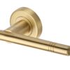 Heritage Brass Alicia Satin Brass Door Handles On Round Rose (Sold In Pairs)