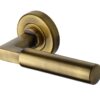 Heritage Brass Bauhaus Antique Brass Door Handles On Round Rose