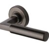 Heritage Brass Bauhaus Matt Bronze Door Handles On Round Rose (Sold In Pairs)