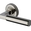 Heritage Brass Bauhaus Polished Nickel Door Handles On Round Rose (Sold In Pairs)