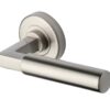 Heritage Brass Bauhaus Satin Nickel Door Handles On Round Rose (Sold In Pairs)