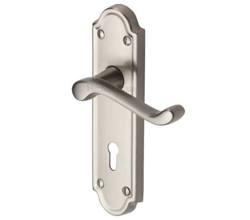 Heritage Brass Meridian Satin Nickel Door Handles (Sold In Pairs)