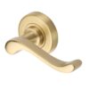 Heritage Brass Bedford Satin Brass Door Handles On Round Rose (Sold In Pairs)