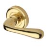 Heritage Brass Charlbury Polished Brass Door Handles On Round Rose (Sold In Pairs)