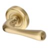 Heritage Brass Charlbury Satin Brass Door Handles On Round Rose (Sold In Pairs)