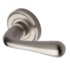 Heritage Brass Charlbury Satin Nickel Door Handles On Round Rose (Sold In Pairs)