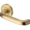 Heritage Brass Harmony Satin Brass Door Handles On Round Rose (Sold In Pairs)