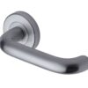 Heritage Brass Harmony Satin Chrome Door Handles On Round Rose (Sold In Pairs)