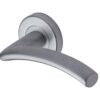 Heritage Brass Centaur Satin Chrome Door Handles On Round Rose (Sold In Pairs)