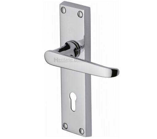 Heritage Brass Victoria Polished Chrome Door Handles (Sold In Pairs)