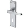 Heritage Brass Victoria Satin Chrome Door Handles (Sold In Pairs)