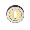 Heritage Brass Standard Key Escutcheon, Dual Finish Polished Chrome With Polished Brass