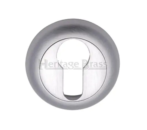 Heritage Brass Euro Profile Key Escutcheon, Satin Chrome