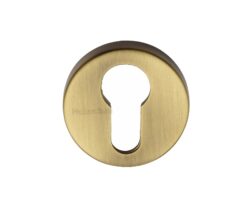 Heritage Brass Euro Profile Key Escutcheon, Antique Brass