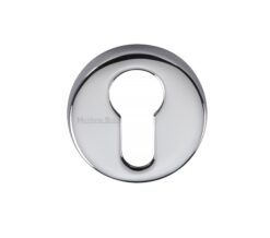 Heritage Brass Euro Profile Key Escutcheon, Polished Chrome