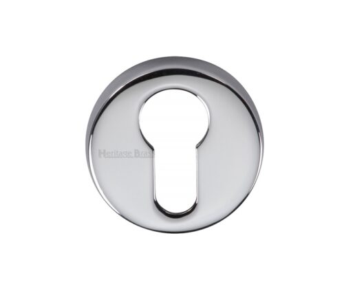 Heritage Brass Euro Profile Key Escutcheon, Polished Chrome
