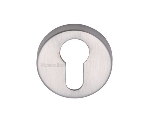 Heritage Brass Euro Profile Key Escutcheon, Satin Chrome