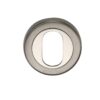 Heritage Brass Oval Profile Key Escutcheon Mercury Finish, Satin Nickel With Polished Nickel