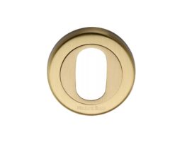 Heritage Brass Oval Profile Key Escutcheon, Satin Brass